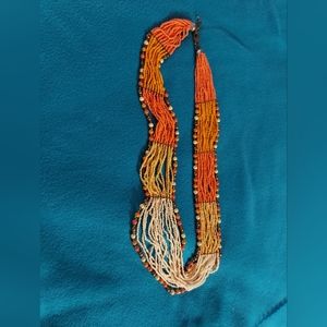 Shades of Orange Beaded Necklace.
